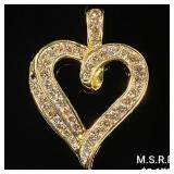 2.5 DWT 14 KT Gold Heart Pendant w/ Diamond 2.5 DWT 14 KT Gold Heart Pendant w/ Diamond