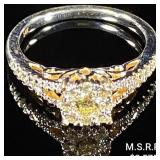 2.1 DWT 14 KT Wht Gold w/ Diamond Ring Sz: 2.1 DWT 14 KT Wht Gold w/ Diamond Ring Sz: