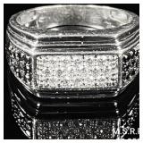 5.6 DWT 10 KT Wht Gold w/ Diamonds & Gems Ring 5.6 DWT 10 KT Wht Gold w/ Diamonds & Gems Ring