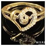 1.6 DWT 10 KT Gold Heart w/ Diamond Ring 1.6 DWT 10 KT Gold Heart w/ Diamond Ring