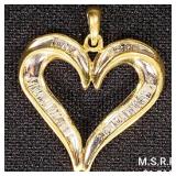 1.5 DWT 10 KT Gold Heart Pendant w/ Diamond 1.5 DWT 10 KT Gold Heart Pendant w/ Diamond