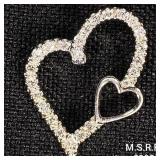 1.1 DWT 10 KT Wht Gold Heart Pendant w/ Diamond 1.1 DWT 10 KT Wht Gold Heart Pendant w/ Diamond