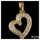 1.3 DWT 14 KT Gold Heart Pendant w/ Diamond 1.3 DWT 14 KT Gold Heart Pendant w/ Diamond