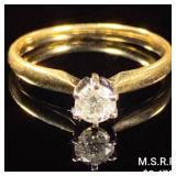 1.5 DWT 14 KT Gold w/ Diamond Ring Sz: 6.5 1.5 DWT 14 KT Gold w/ Diamond Ring Sz: 6.5