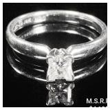 2 DWT 14 KT Wht Gold w/ Diamond Ring Sz: 6.5 2 DWT 14 KT Wht Gold w/ Diamond Ring Sz: 6.5