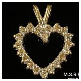 0.8 DWT 10 KT Gold Heart Pendant w/ Diamond 0.8 DWT 10 KT Gold Heart Pendant w/ Diamond