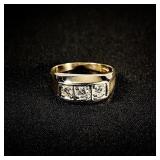 3.7 DWT 14 KT Gold w/ Diamonds Ring Sz: 9.5 3.7 DWT 14 KT Gold w/ Diamonds Ring Sz: 9.5