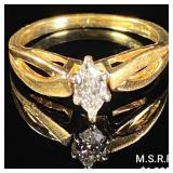 1.8 DWT 14 KT Gold w/ Diamond Ring Sz: 6 1.8 DWT 14 KT Gold w/ Diamond Ring Sz: 6