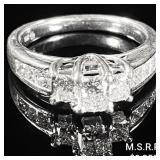2.9 DWT 14 KT Wht Gold w/ Diamond Ring Sz: 2.9 DWT 14 KT Wht Gold w/ Diamond Ring Sz: