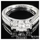 1.6 DWT 14 KT Wht Gold w/ Diamond Ring Sz: 1.6 DWT 14 KT Wht Gold w/ Diamond Ring Sz: