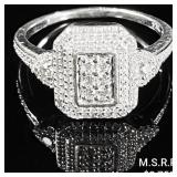 2.3 DWT 10 KT Wht Gold w/ Diamond Ring Sz: 2.3 DWT 10 KT Wht Gold w/ Diamond Ring Sz: