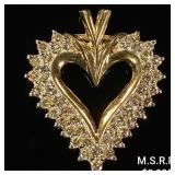 2.6 DWT 10 KT Gold Heart Pendant w/ Diamond 2.6 DWT 10 KT Gold Heart Pendant w/ Diamond