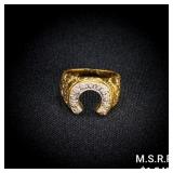 3.7 DWT 10 KT Gold Ring w/ Diamonds Sz: 8 3.7 DWT 10 KT Gold Ring w/ Diamonds Sz: 8