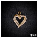 1.9 DWT 10 KT Gold Heart Pendant w/ Diamond 1.9 DWT 10 KT Gold Heart Pendant w/ Diamond