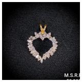 2 DWT 14 KT Gold Heart Pendant w/ Diamond Lining 2 DWT 14 KT Gold Heart Pendant w/ Diamond Lining