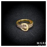 2.3 DWT 14 KT Gold 'Belt' Ring w/ Diamonds Sz:6.5 2.3 DWT 14 KT Gold 'Belt' Ring w/ Diamonds Sz:6.5