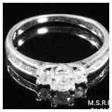 1.2 DWT 10 KT Wht Gold w/ Diamond Ring Sz: 1.2 DWT 10 KT Wht Gold w/ Diamond Ring Sz: