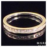 1.3 DWT 14 KT Wht Gold w/ Diamond Ring Sz: 1.3 DWT 14 KT Wht Gold w/ Diamond Ring Sz: