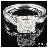 1.4 DWT 10 KT Wht Gold w/ Diamond Ring Sz: 1.4 DWT 10 KT Wht Gold w/ Diamond Ring Sz:
