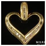 1.3 DWT 10 KT Gold Heart Pendant w/ Diamond 1.3 DWT 10 KT Gold Heart Pendant w/ Diamond
