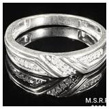 1.9 DWT 10 KT Wht Gold w/ Diamond Ring Sz: 1.9 DWT 10 KT Wht Gold w/ Diamond Ring Sz: