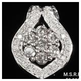 1.9 DWT 10 KT Wht Gold Pendant w/ Diamond Lining 1.9 DWT 10 KT Wht Gold Pendant w/ Diamond Lining