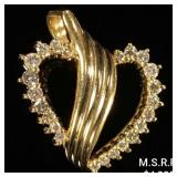 3.3 DWT 14 KT Gold Heart Pendant w/ Diamond 3.3 DWT 14 KT Gold Heart Pendant w/ Diamond