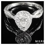 1.9 DWT 14 KT Wht Gold Diamond Ring Sz: 5 1.9 DWT 14 KT Wht Gold Diamond Ring Sz: 5