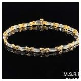 6.2 DWT 10 KT Gold Bracelet /w Diamonds 6.2 DWT 10 KT Gold Bracelet /w Diamonds