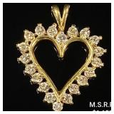 1.8 DWT 10 KT Gold Heart Pendant w/ Diamond 1.8 DWT 10 KT Gold Heart Pendant w/ Diamond