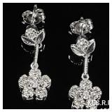 1.3 DWT 14 KT Wht Gold w/ Diamonds Earrings 1.3 DWT 14 KT Wht Gold w/ Diamonds Earrings