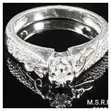 1.7 DWT 10 KT Wht Gold w/ Diamond Ring Sz: 1.7 DWT 10 KT Wht Gold w/ Diamond Ring Sz: