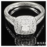 2.1 DWT 10 KT Wht Gold w/ Diamond Ring Sz: 2.1 DWT 10 KT Wht Gold w/ Diamond Ring Sz: