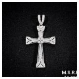 2.2 DWT 14 KT Wht Gold Cross Pendant w/ Diamond 2.2 DWT 14 KT Wht Gold Cross Pendant w/ Diamond