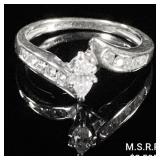 2 DWT 14 KT Wht Gold Diamond Ring Sz: 5.5 2 DWT 14 KT Wht Gold Diamond Ring Sz: 5.5