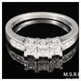 2.1 DWT 14 KT Wht Gold Diamond Ring Sz: 6.5 2.1 DWT 14 KT Wht Gold Diamond Ring Sz: 6.5