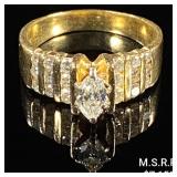 4 DWT 14 KT Gold Diamond Ring Sz: 8 4 DWT 14 KT Gold Diamond Ring Sz: 8