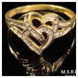 1.7 DWT 10 KT Gold Hrts w/ Diamond Ring 1.7 DWT 10 KT Gold Hrts w/ Diamond Ring