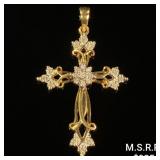 1.5 DWT 10 KT Gold Cross Pendant w/ Diamonds 1.5 DWT 10 KT Gold Cross Pendant w/ Diamonds