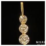 0.9 DWT 14 KT Gold Pendant w/ Diamonds 0.9 DWT 14 KT Gold Pendant w/ Diamonds