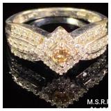 1.9 DWT 10 KT Wht Gold w/ Diamonds & Gem Ring Sz: 1.9 DWT 10 KT Wht Gold w/ Diamonds & Gem Ring Sz:
