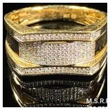 3 DWT 10 KT Gold w/ Diamond Ring Sz: 9 3 DWT 10 KT Gold w/ Diamond Ring Sz: 9