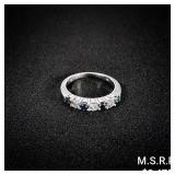2.4 DWT 10 KT Wht Gold w/ Diamond & Gems Ring Sz: 2.4 DWT 10 KT Wht Gold w/ Diamond & Gems Ring Sz: