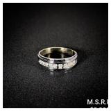 4.6 DWT 14 KT Wht Gold w/ Diamond Ring Sz: 4.6 DWT 14 KT Wht Gold w/ Diamond Ring Sz: