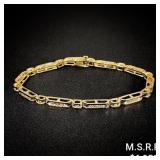 7.6 DWT 14 KT Gold w/ Diamond Bracelet 7.6 DWT 14 KT Gold w/ Diamond Bracelet
