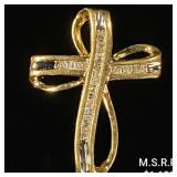 1.4 DWT 10 KT Gold Cross Pendant w/ Diamond 1.4 DWT 10 KT Gold Cross Pendant w/ Diamond