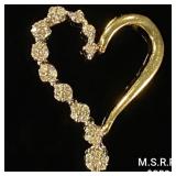 0.7 DWT 10 KT Gold Heart Pendant w/ Diamond 0.7 DWT 10 KT Gold Heart Pendant w/ Diamond