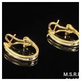1.8 DWT 10 KT Gold w/ Diamond Earrings 1.8 DWT 10 KT Gold w/ Diamond Earrings