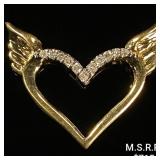 1 DWT 10 KT Gold Heart Pendant w/ Diamond Lining 1 DWT 10 KT Gold Heart Pendant w/ Diamond Lining
