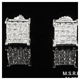 0.9 DWT 14 KT Wht Gold w/ Diamonds Earrings 0.9 DWT 14 KT Wht Gold w/ Diamonds Earrings